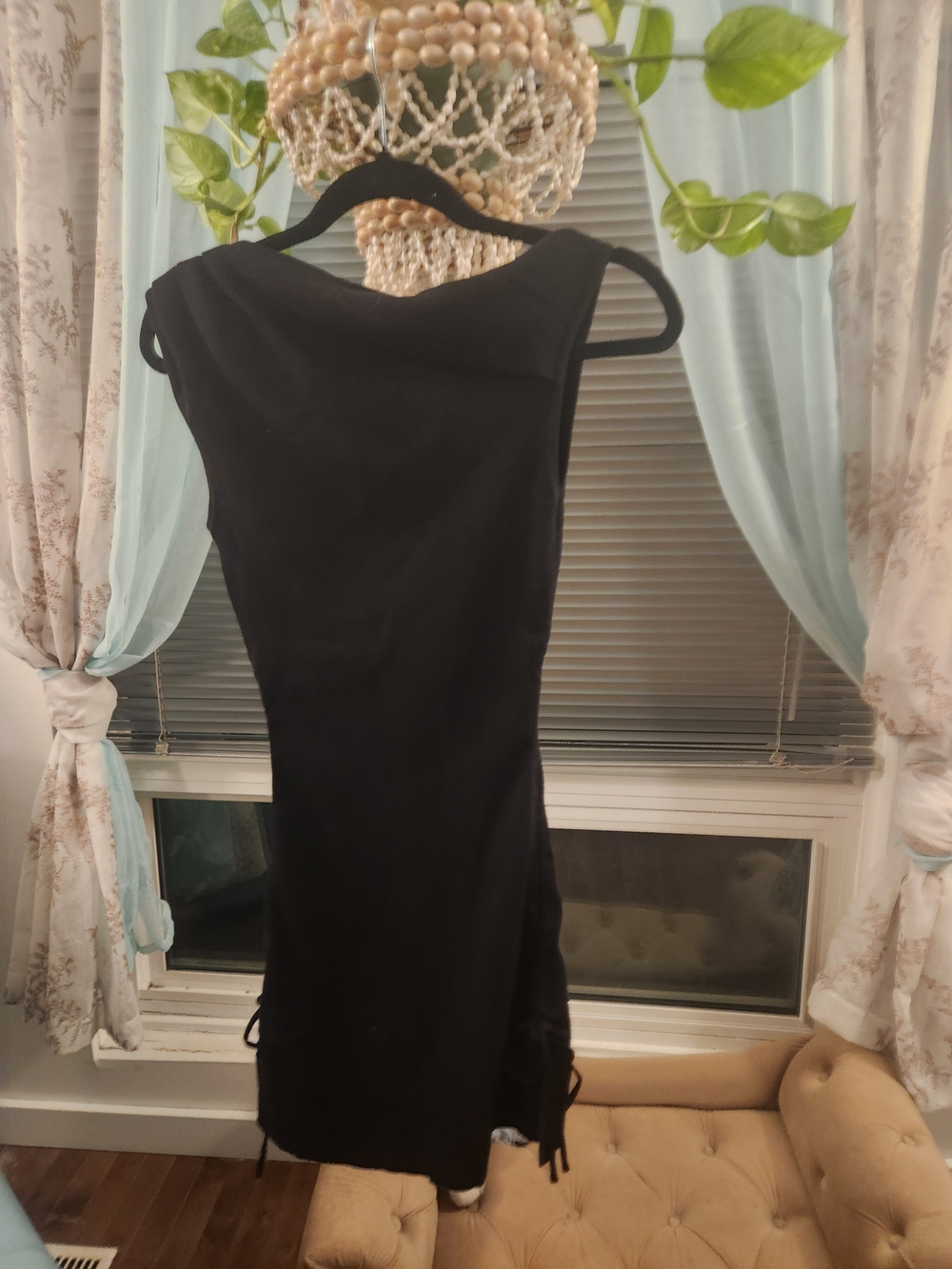 Lioness Black Mini Dress with Side Tie Detail